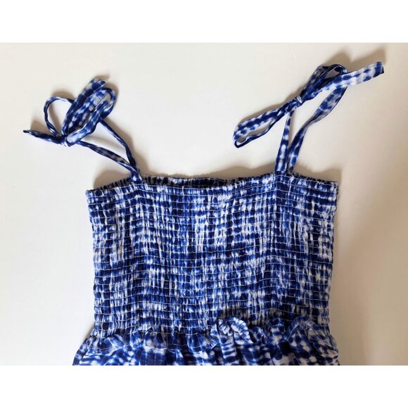 Solid & Striped Shibori Print Dress Indigo Size Medium Linen - Picture 5 of 7
